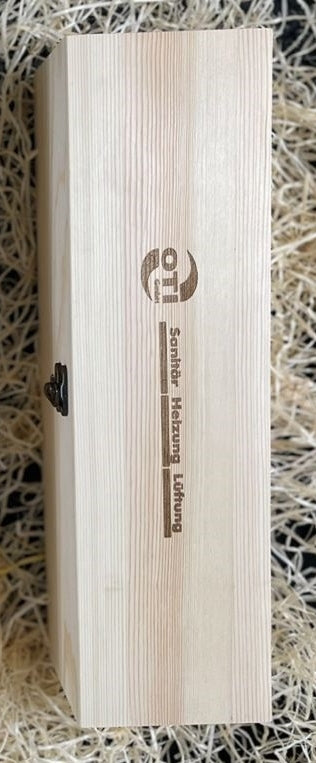 1er Holzkiste mit Laser-Gravur